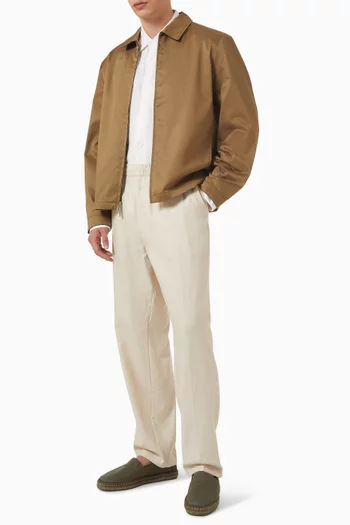 Wing Collar Shirt Jacket in Cotton-blend