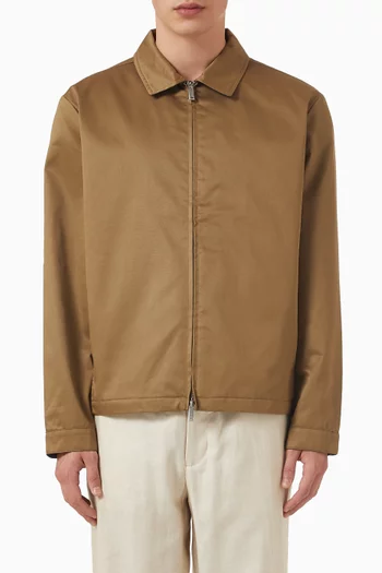 Wing Collar Shirt Jacket in Cotton-blend