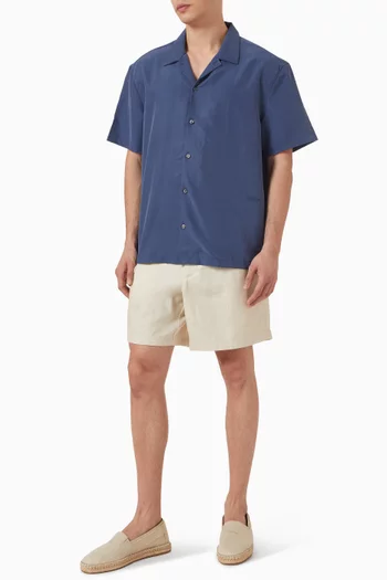 7-inch Elasticated Shorts in Linen-blend