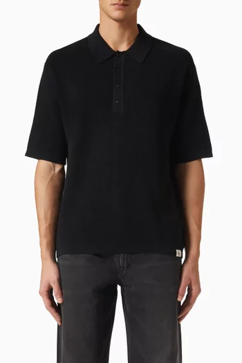 Polo T-shirt in Waffle-knit