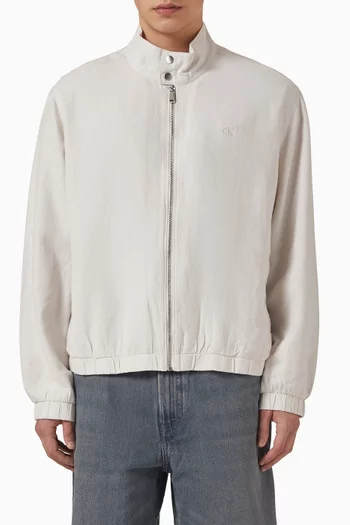 Harrington Jacket in Linen-blend