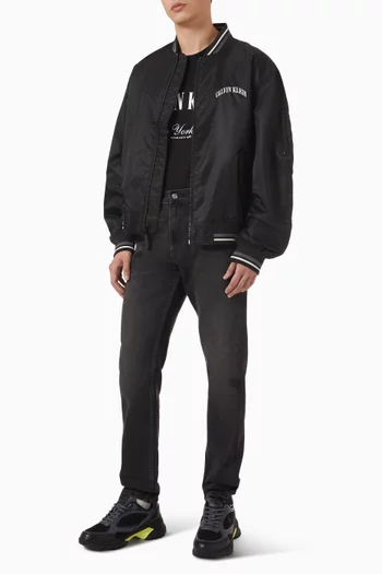 Tipped Graphic Bomber Jacket in Nylon