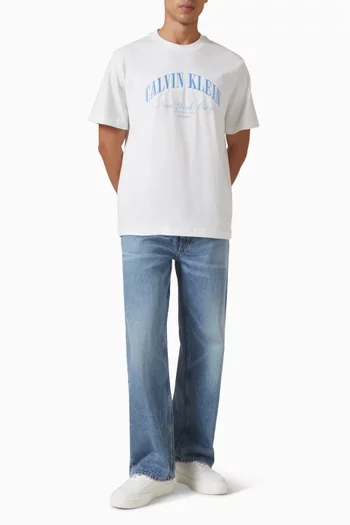 Embroidered NYC Logo T-shirt in Cotton-jersey