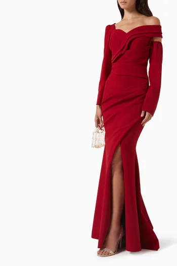 Asymmetrical Neckline Gown