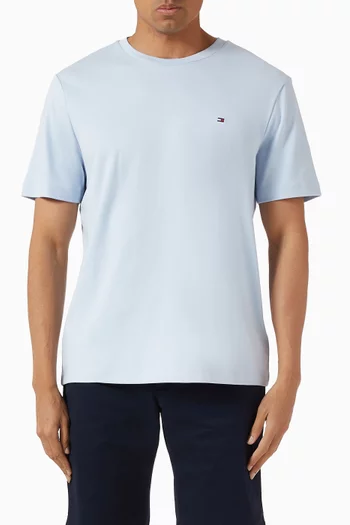 Flag Embroidered T-shirt in Cotton