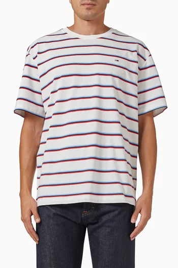 Hilfiger Flag Stripe Relaxed T-shirt in Cotton