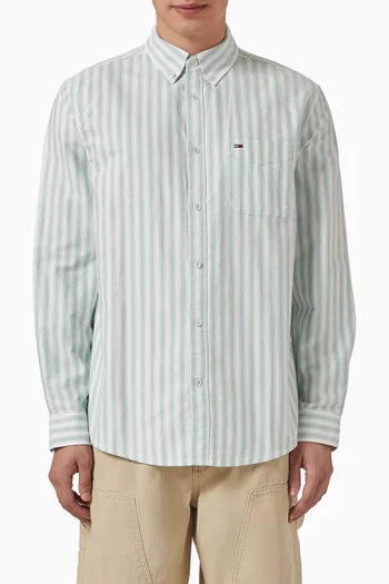 Stripe Oxford Shirt in Cotton