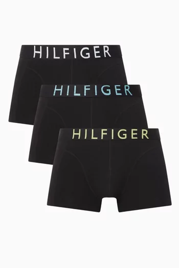 Logo Trunks in Stretch Cotton, Set of 3