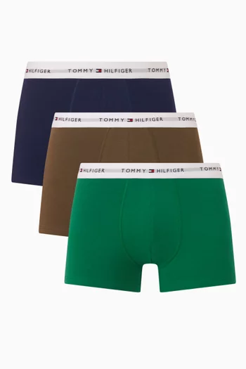 Logo Trunks in Stretch Cotton, Set of 3