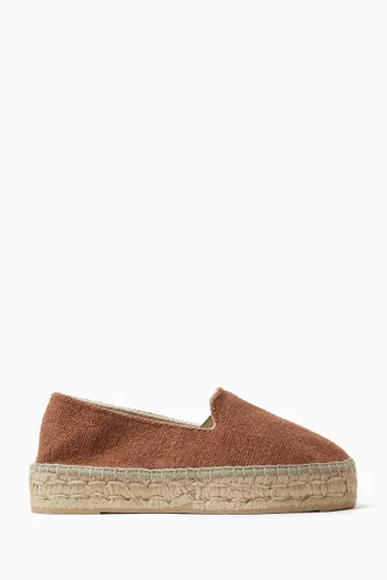 Double Sole Espadrilles in Coarse Woven Canvas