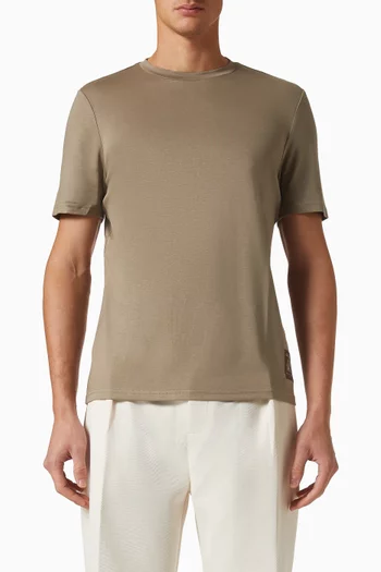 Fitted Luxe T-shirt in Cotton-blend Jersey