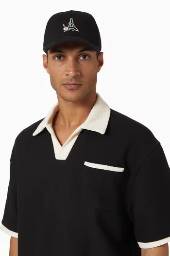 Floral Eiffel Contrast Cap in Cotton