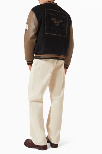 Arthur Equestrian Varsity Jacket in Wool-blend