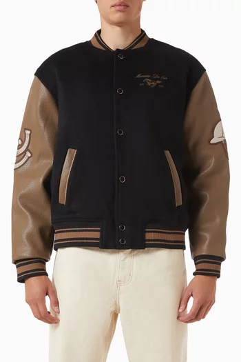 Arthur Equestrian Varsity Jacket in Wool-blend