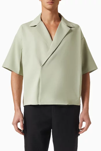 Abel Boxy Double-breasted Shirt in Twill