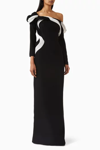 Monochrome One-shoulder Dress