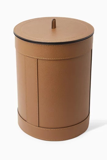 Brus Wastepaper Bin in Leather