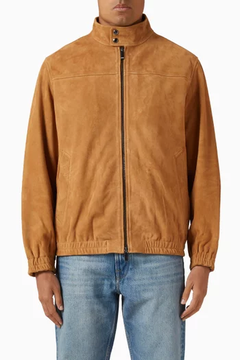 Zip Jacket in Goat Suede