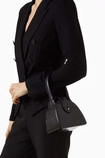 Paloma Top-handle Bag in Croc-embossed Leather