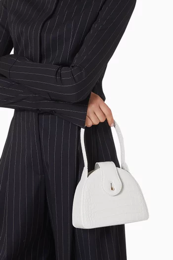 Paloma Top-handle Bag in Croc-embossed Leather