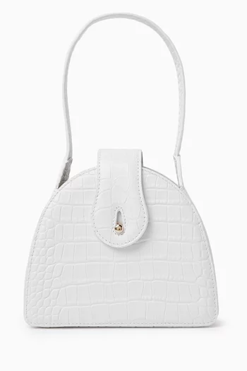 Paloma Top-handle Bag in Croc-embossed Leather