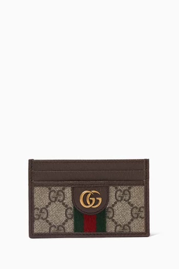 Ophidia Card Case in GG Canvas