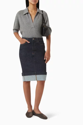 Kendra Pencil Skirt in Denim