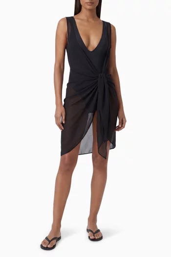 Swim Cover-up Sheer Open-front Sarong