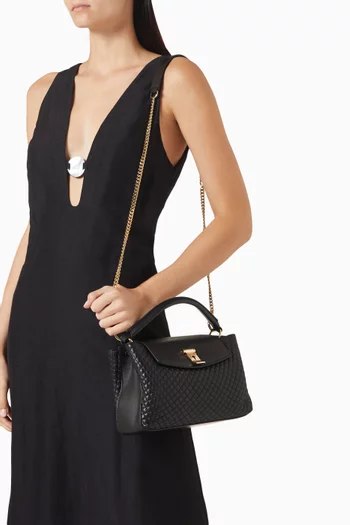 Lock Me Top-handle Bag in Quilted Lambskin Leather