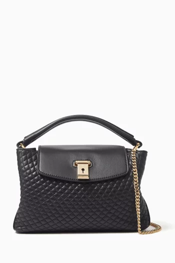 Lock Me Top-handle Bag in Quilted Lambskin Leather