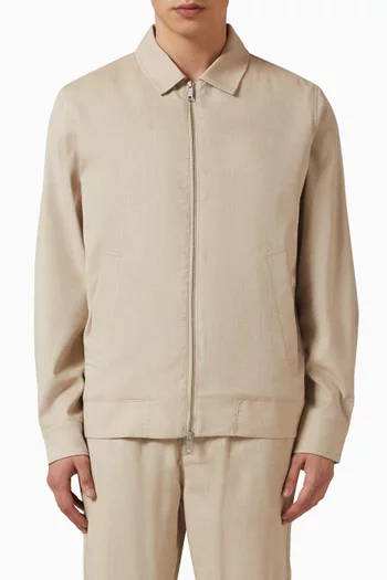 Como Coach Slub Jacket in Linen Blend