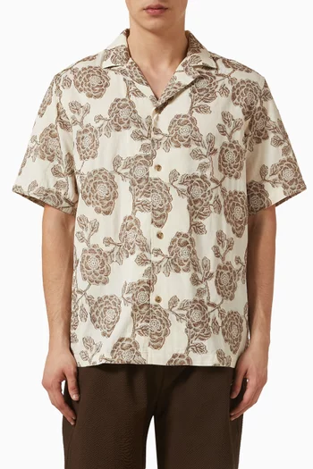 Lesley Floral Jacquard Shirt in Cotton