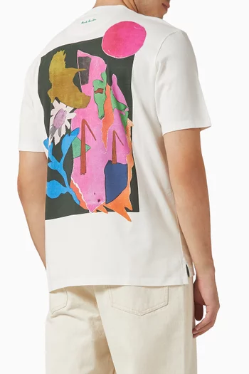 Collage Print T-shirt in Cotton