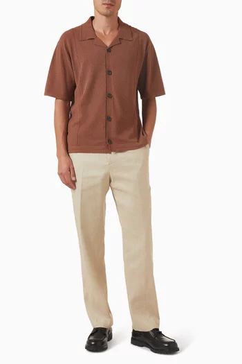 Bouclé Knitted Shirt in Cotton-blend