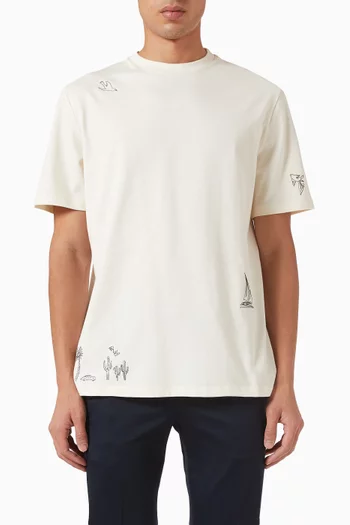 Embroidered T-shirt in Cotton