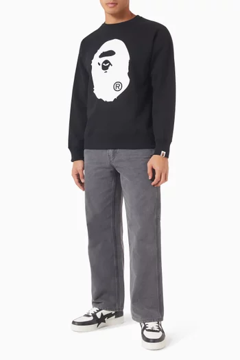 Ape Head Crewneck Sweatshirt in Cotton