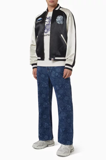 Japanese Art Souvenir Jacket in Satin