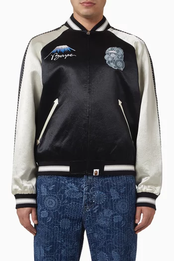 Japanese Art Souvenir Jacket in Satin