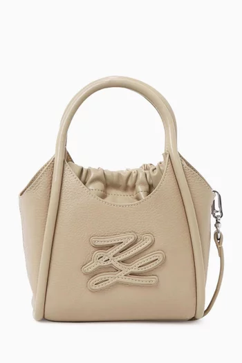 K/Autograph Patch Mini Tote Bag in Leather