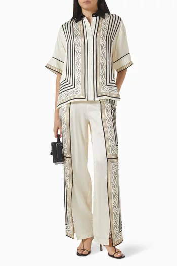 Scarf Print PJ Pants in Viscose