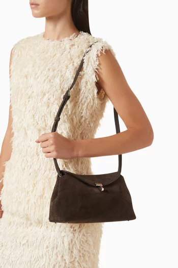 T-lock Clutch in Suede