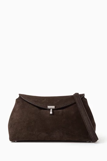 T-lock Clutch in Suede