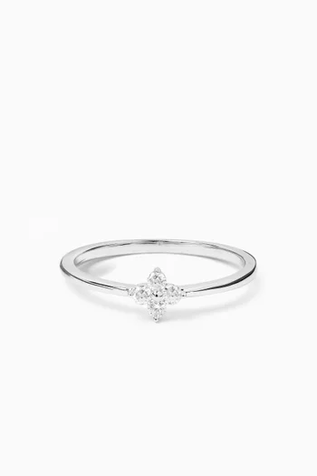 Houstonia Rosea Diamond Ring in 18kt White Gold
