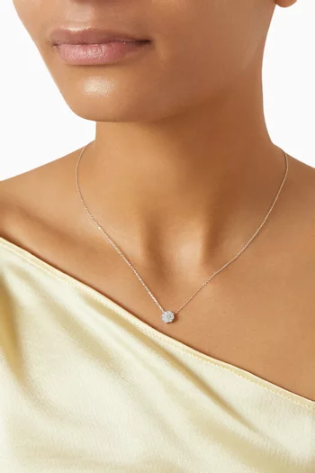 Flower Cluster Diamond Necklace in 18kt White Gold