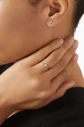 Houstonia Rosea Diamond Stud Earrings in 18kt White Gold
