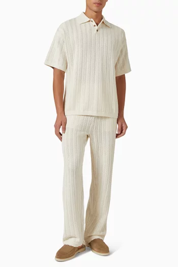 Crochet Wide-leg Pants in Cotton-cashmere