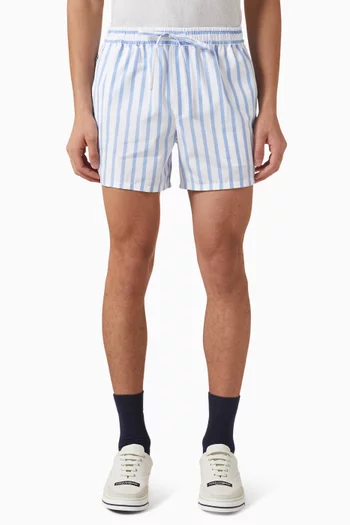Striped Bermuda Shorts in Poplin