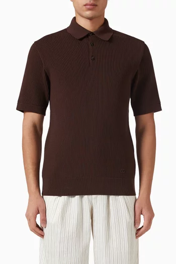 Polo Shirt in Micro-rib Cotton
