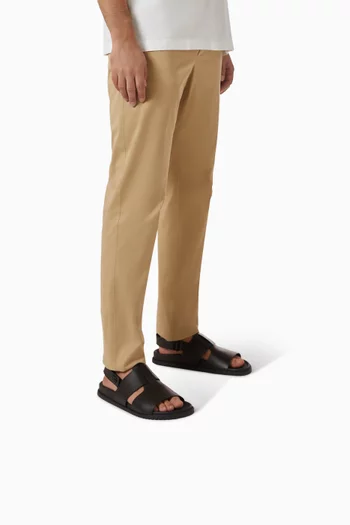 Open-toe Strap Sandals in Leather
