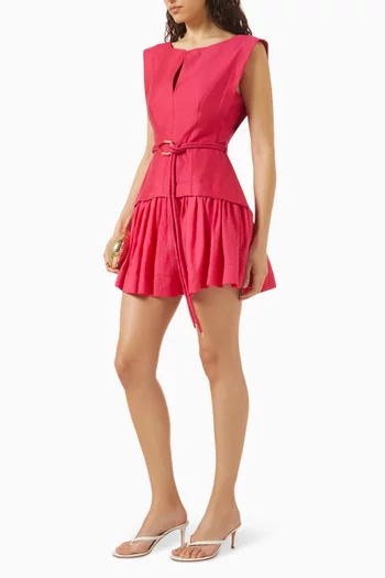 Remly Mini Dress in Linen-blend